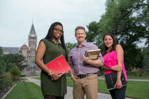 Students at Davis Administration Building