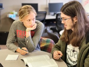 Tutor helping a student